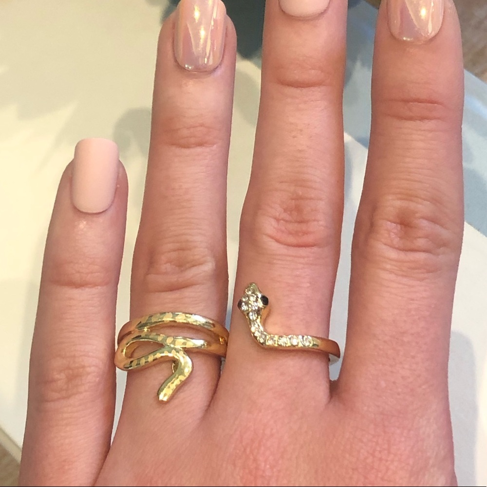 Gold Pave Statement Snake Ring
